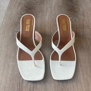 Paris Texas embossed thong heel sandals